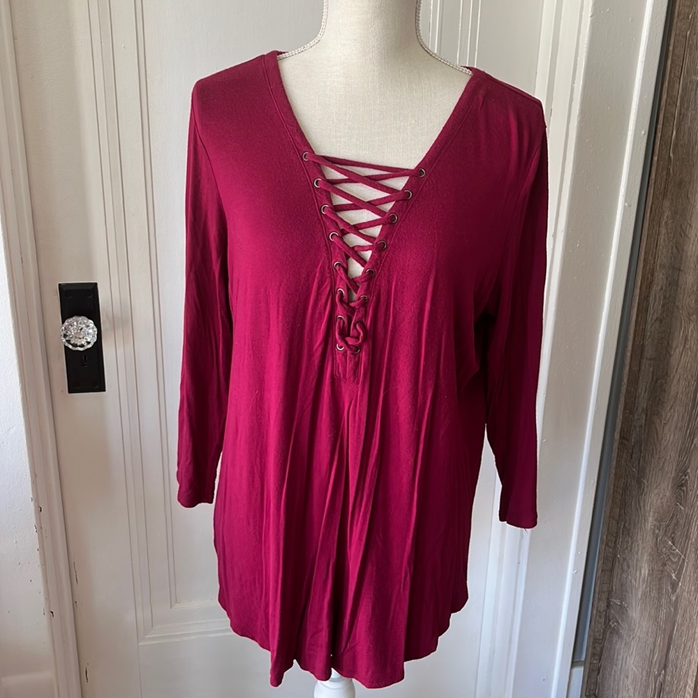 Lace up front tunic